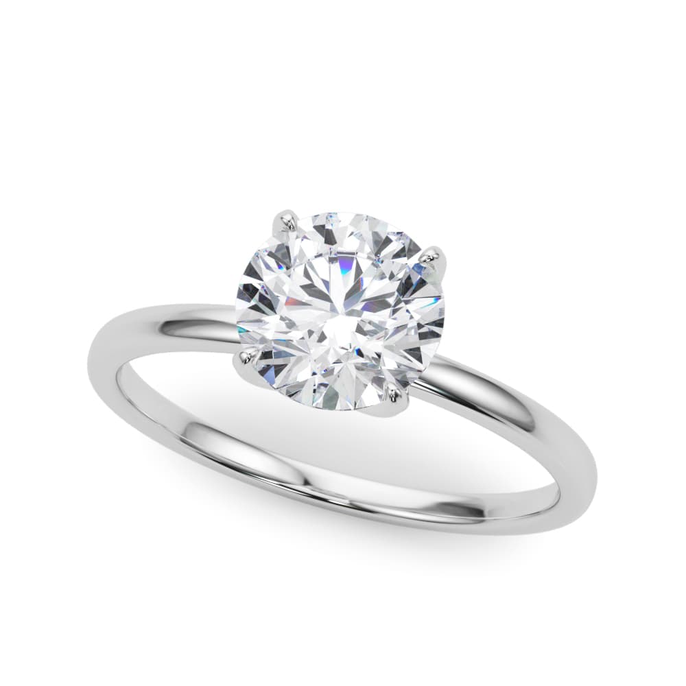 Round Solitaire Engagement Ring in 10k White Gold