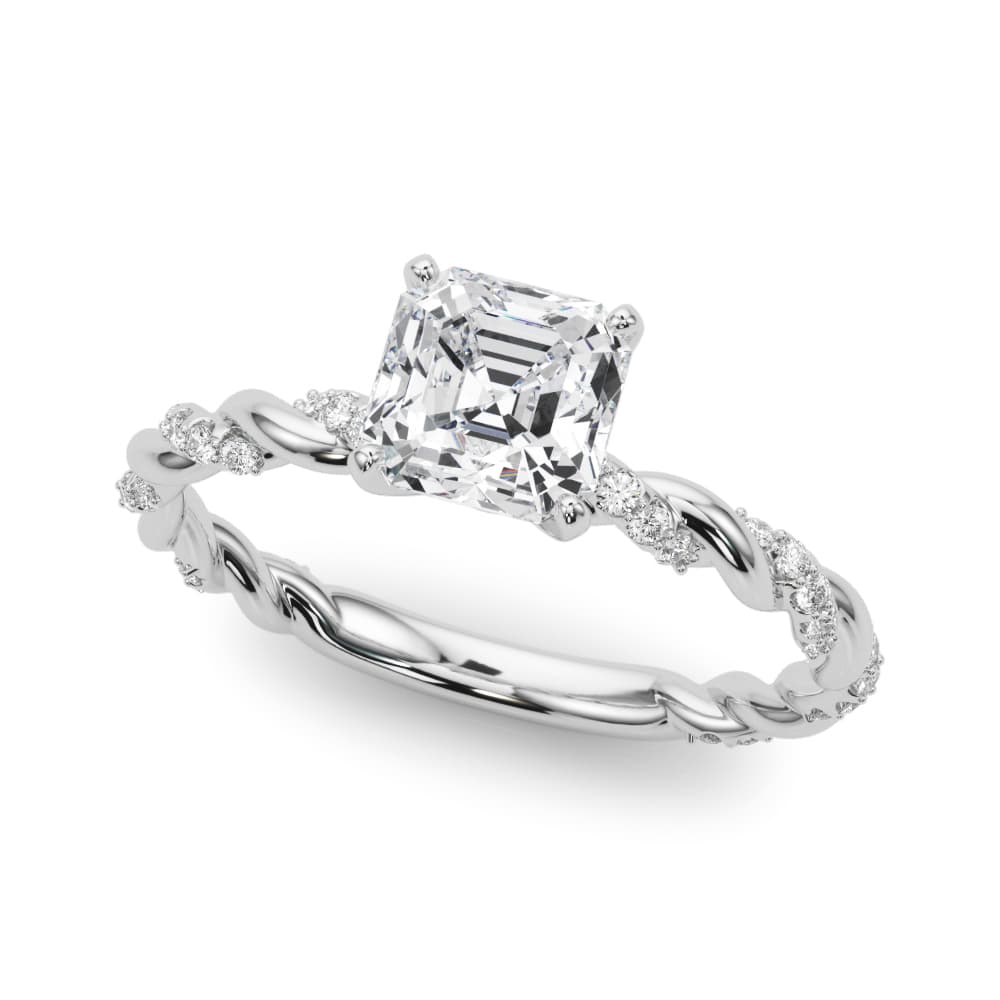 Twisted Rope Style Engagement Ring — style 85290 in 10k White Gold