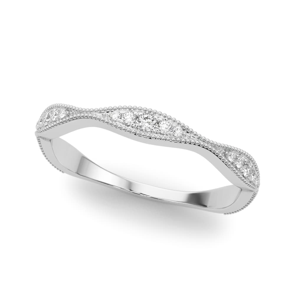 Vintage Inspired Milgrain Wedding Band (0.16 ct. tw.) — View 1