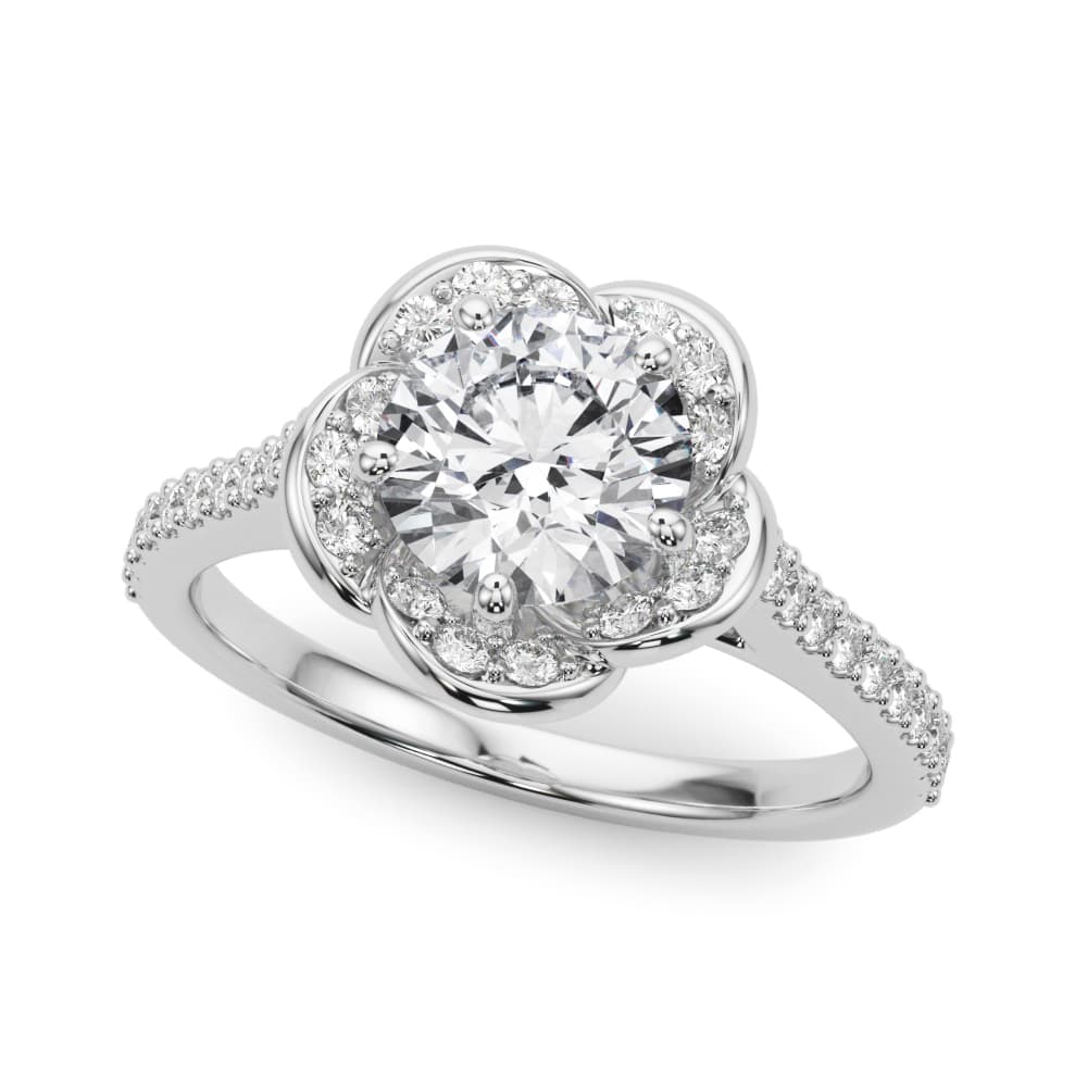 Prong Cluster Bands in 10k White Gold