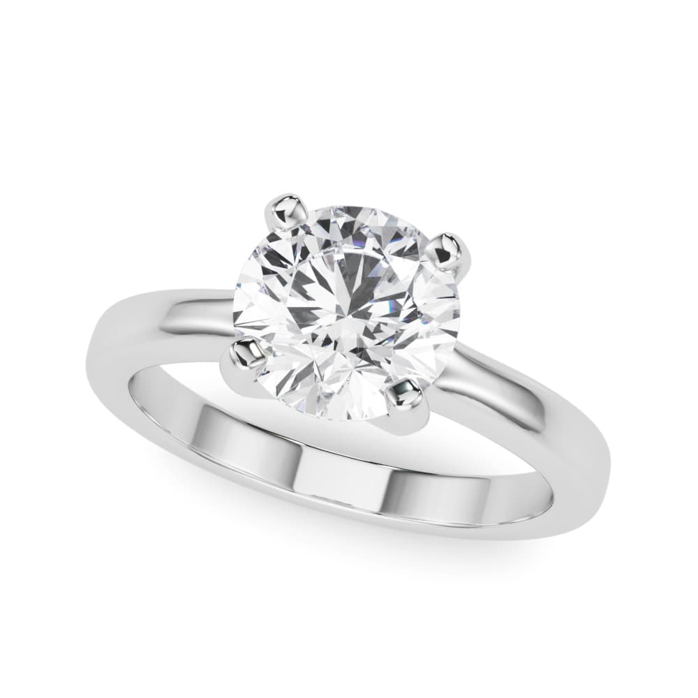 Round Solitaire Engagement Ring in 10k White Gold