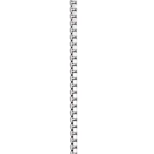 Box (venitian) Chain.8 mm 24 — 24 Inch Length — White Gold