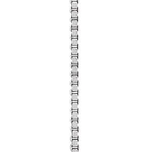 Box (venitian) Chain 1.1 mm 16 — 24 Inch Length — White Gold