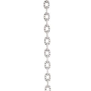 Cable (rnd Text) Chain 1.1 mm 2 — 20 Inch Length — White Gold