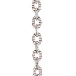 Cable (rnd Text) Chain 2.2 mm 2 — 20 Inch Length — White Gold