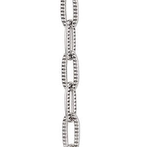 Cable (lotng Text) Chain 2.2 mm — 16 Inch Length — White Gold