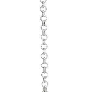 Silver 1.3 MM Rolo Chain — 20" — White Gold