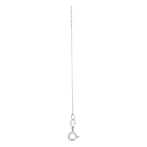 Silver 1 MM Rolo Chain — 16" — White Gold