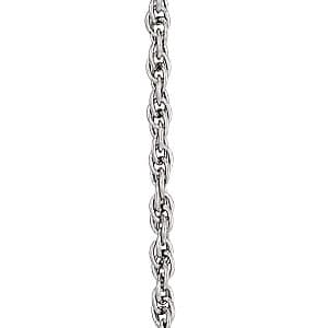 Rope Chain 1.3 mm 18 — 18 Inch Length — White Gold