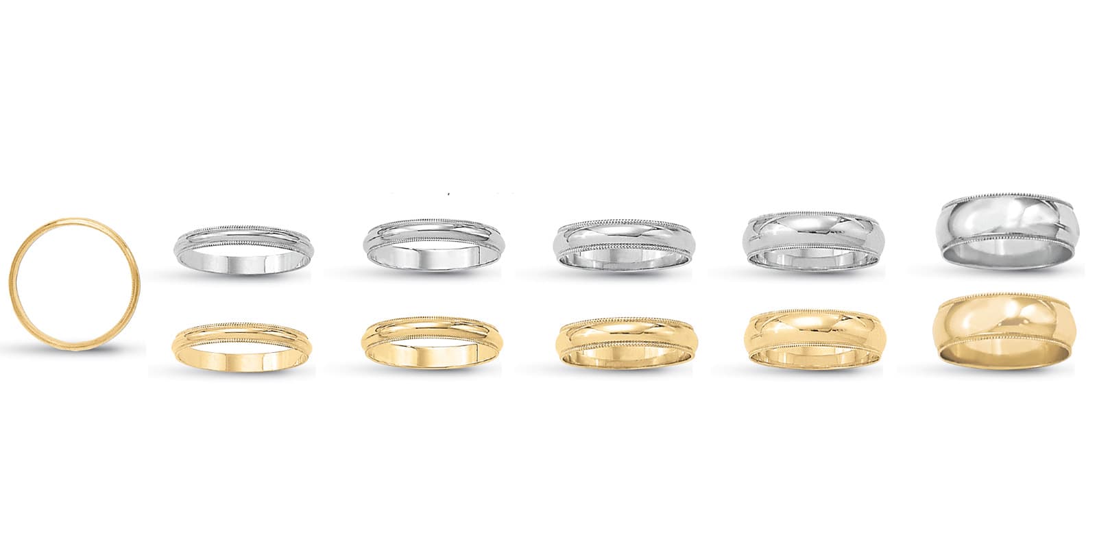5mm milgrain non-comfort fit — 3 mm — White Gold
