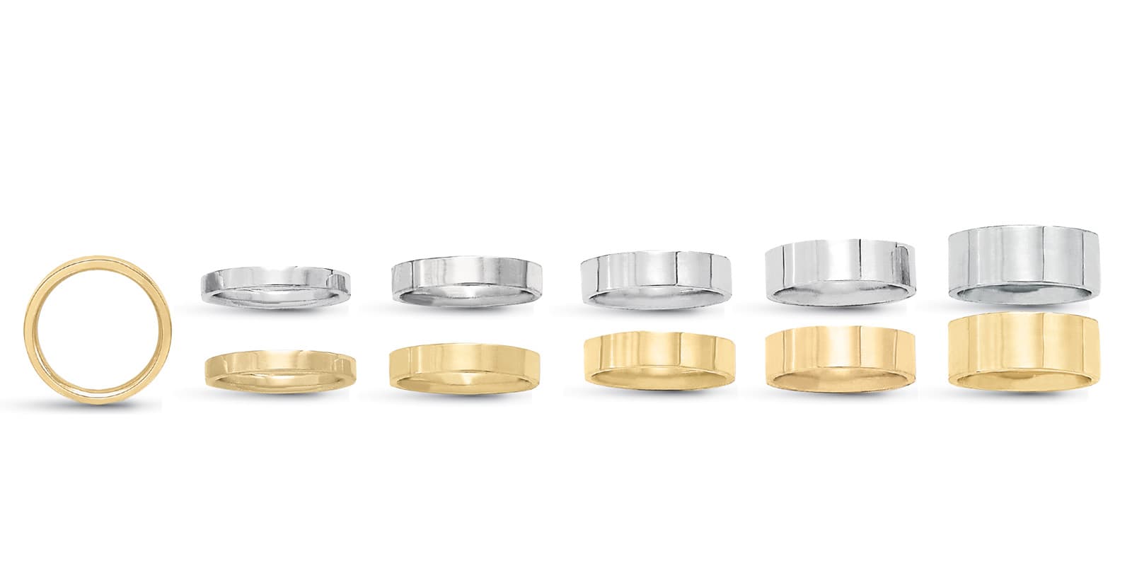 5mm Flat Top Comfort Fit Band — 3 mm — White Gold