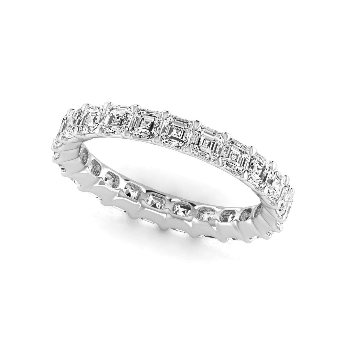 Full Eternity Asscher Diamond Wedding Ba (2 ct. tw.) — View 1