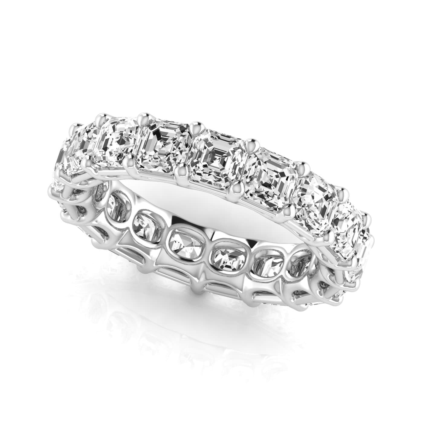 Full Eternity Asscher Diamond Wedding Ba (5.94 ct. tw.) — View 1