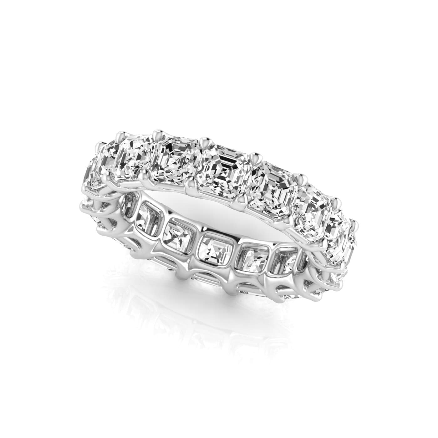 Full Eternity Asscher Diamond Wedding Ba (9 ct. tw.) — View 1