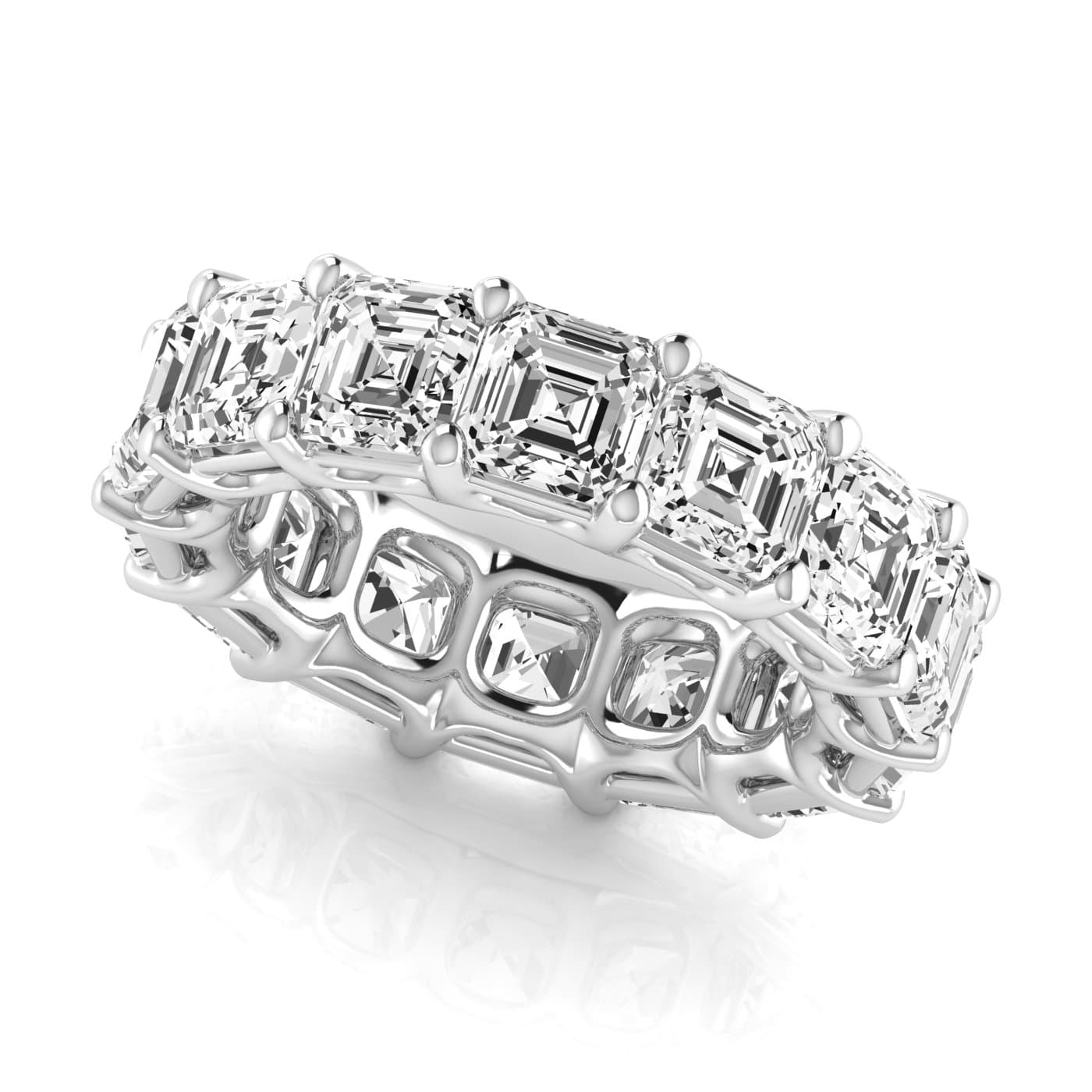 Full Eternity Asscher Diamond Wedding Ba (9 3/4 ct. tw.) — View 1