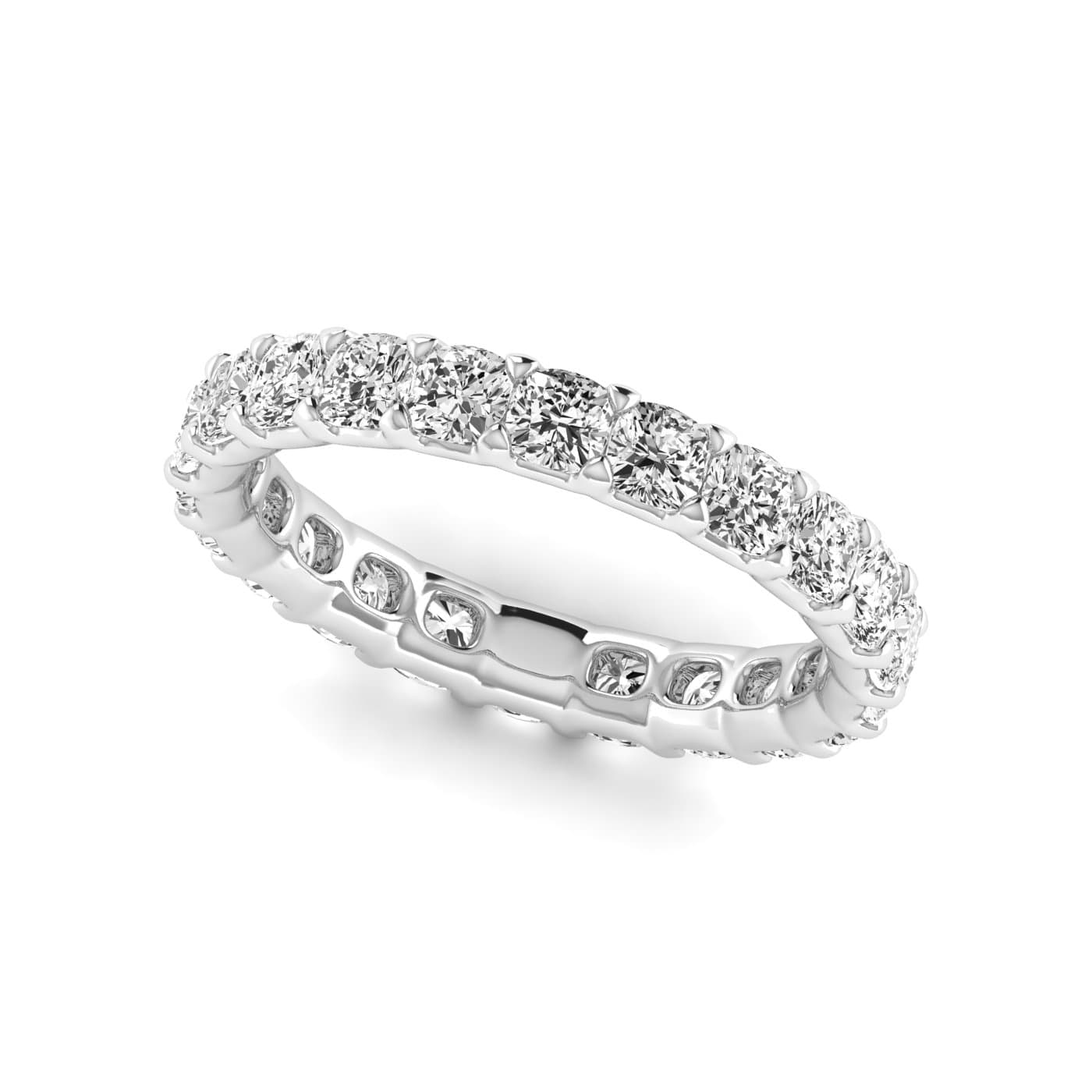 Full Eternity Cushion Diamond Wedding Ba (2 ct. tw.) — View 1