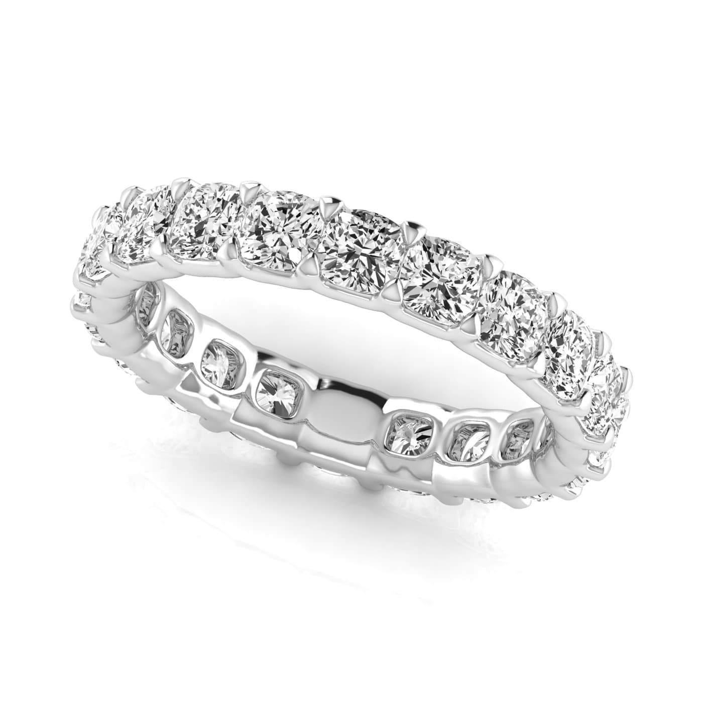 Full Eternity Cushion Diamond Wedding Ba (4 ct. tw.) — View 1