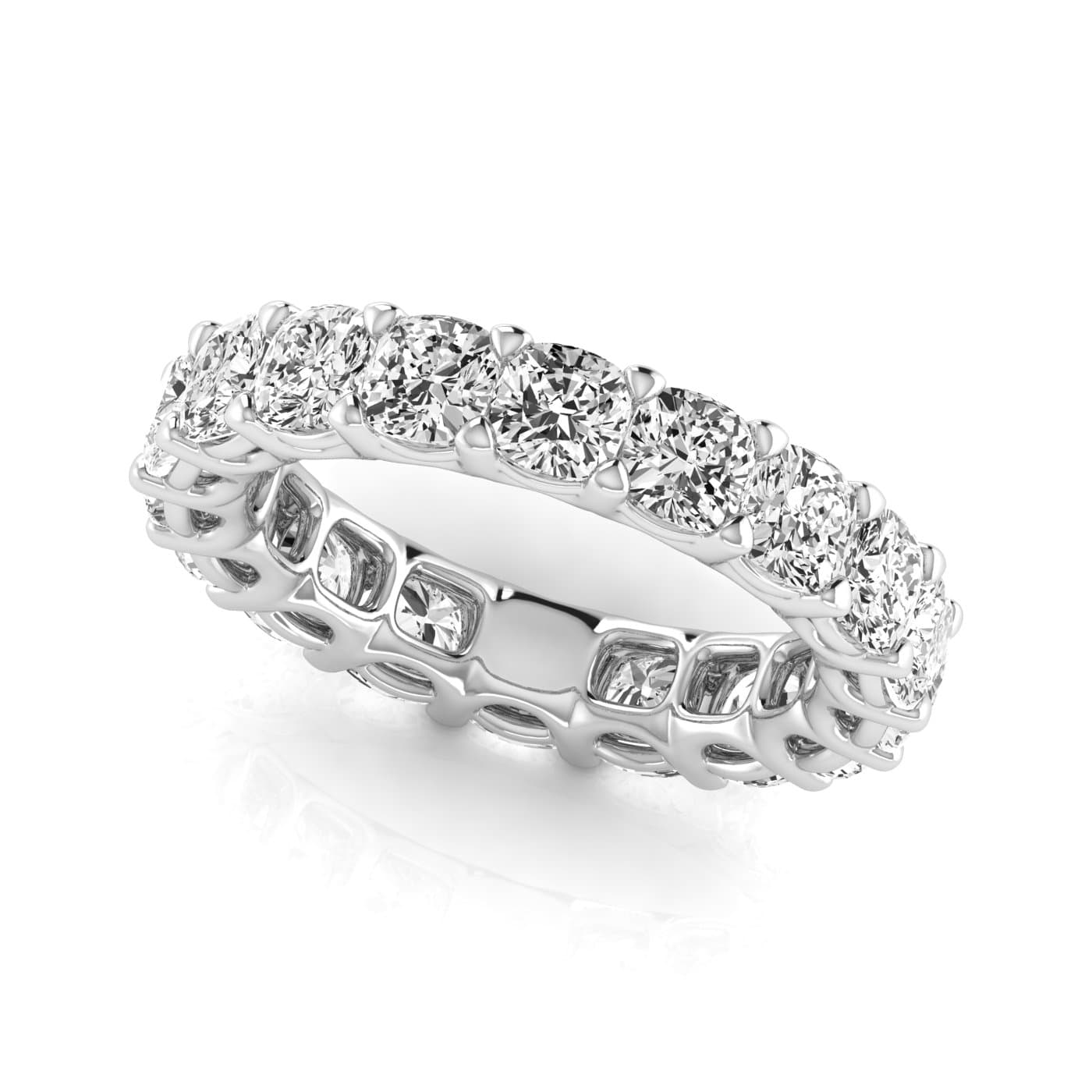 Full Eternity Cushion Diamond Wedding Ba (6.4 ct. tw.) — View 1