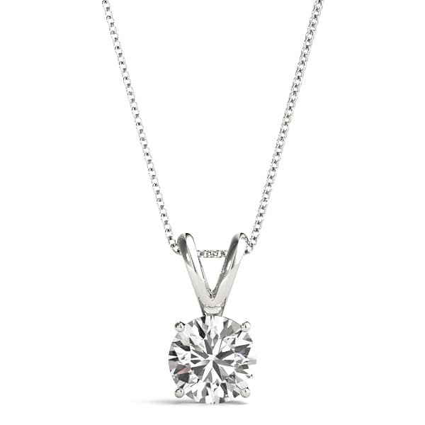 Round Solitaire Pendant — 14 MM — View 1