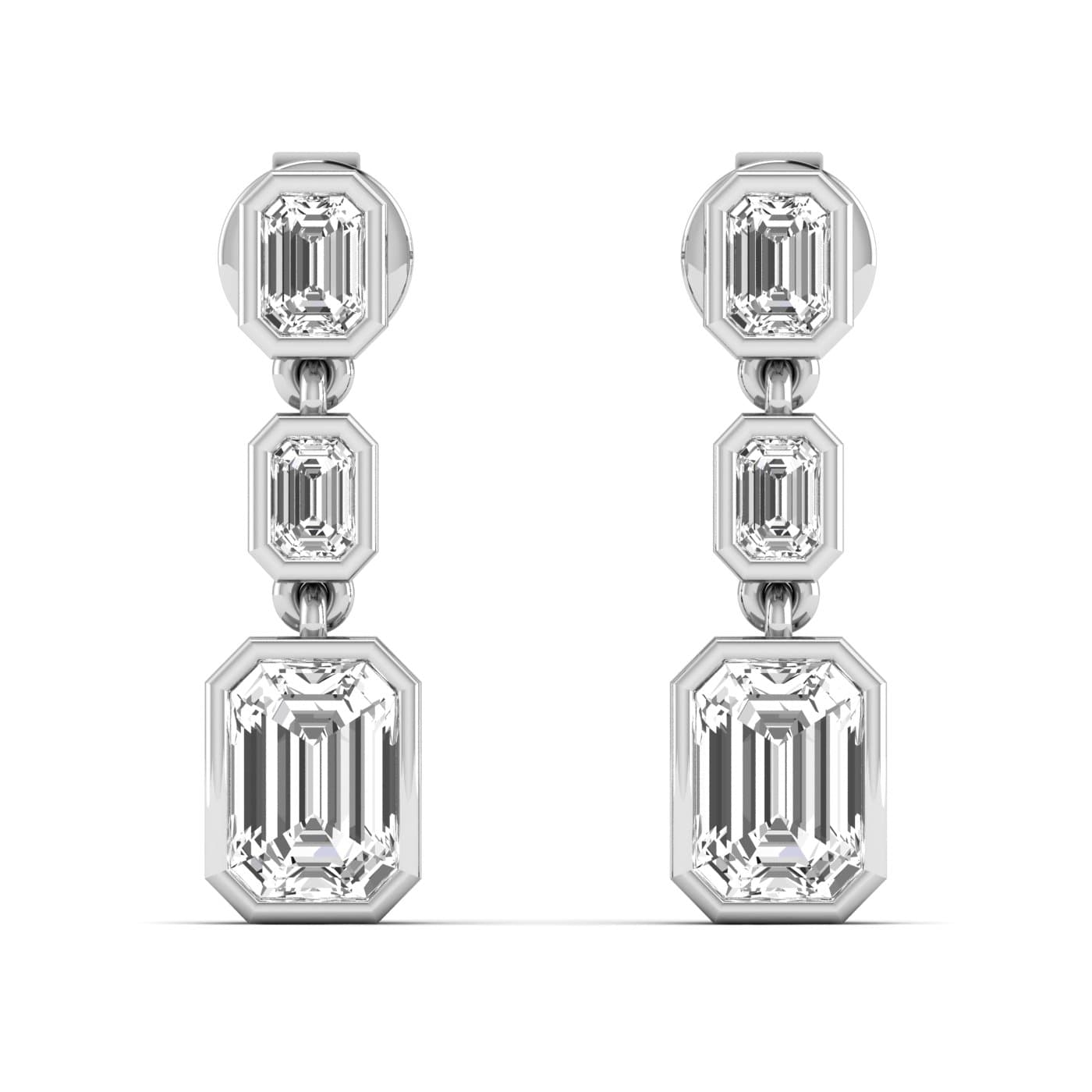 LGD Emerald Cut Drop Earrings (2 ct. tw.) — View 1