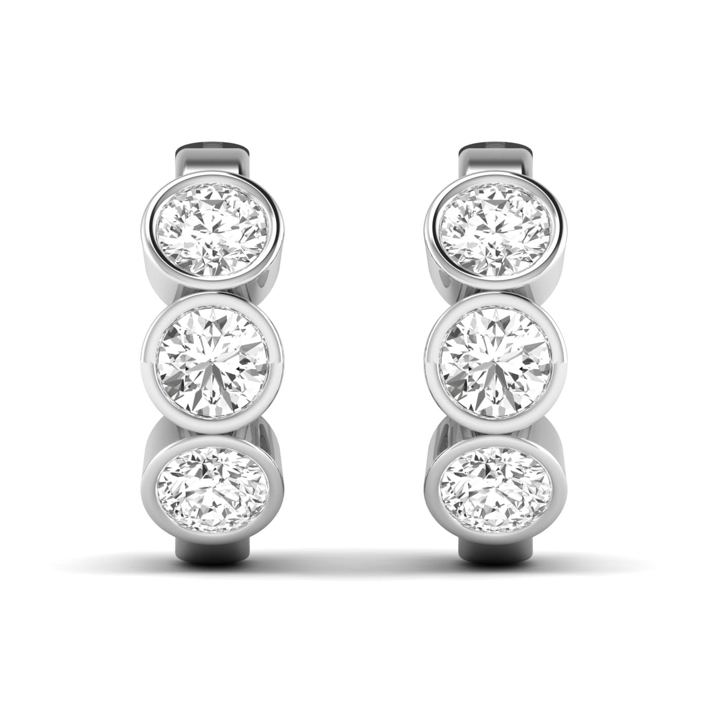 LGD 3-Stone Hoop Earrings (1.8 ct. tw.) — View 1