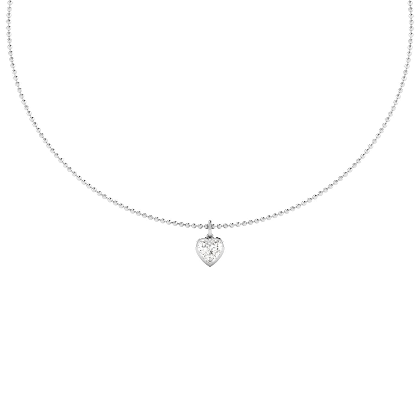 LGD Bezel Set Heart Pendant w/ Chain (2 ct. tw.) — View 1