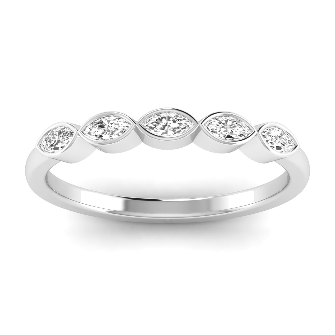 LGD 5-Stone Bezel Set Marquise Band (1/4 ct. tw.) — View 1