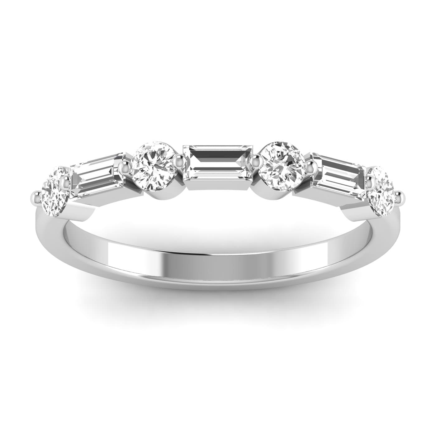Round Baguette Stack Half Band (1/2 ct. tw.) — View 1