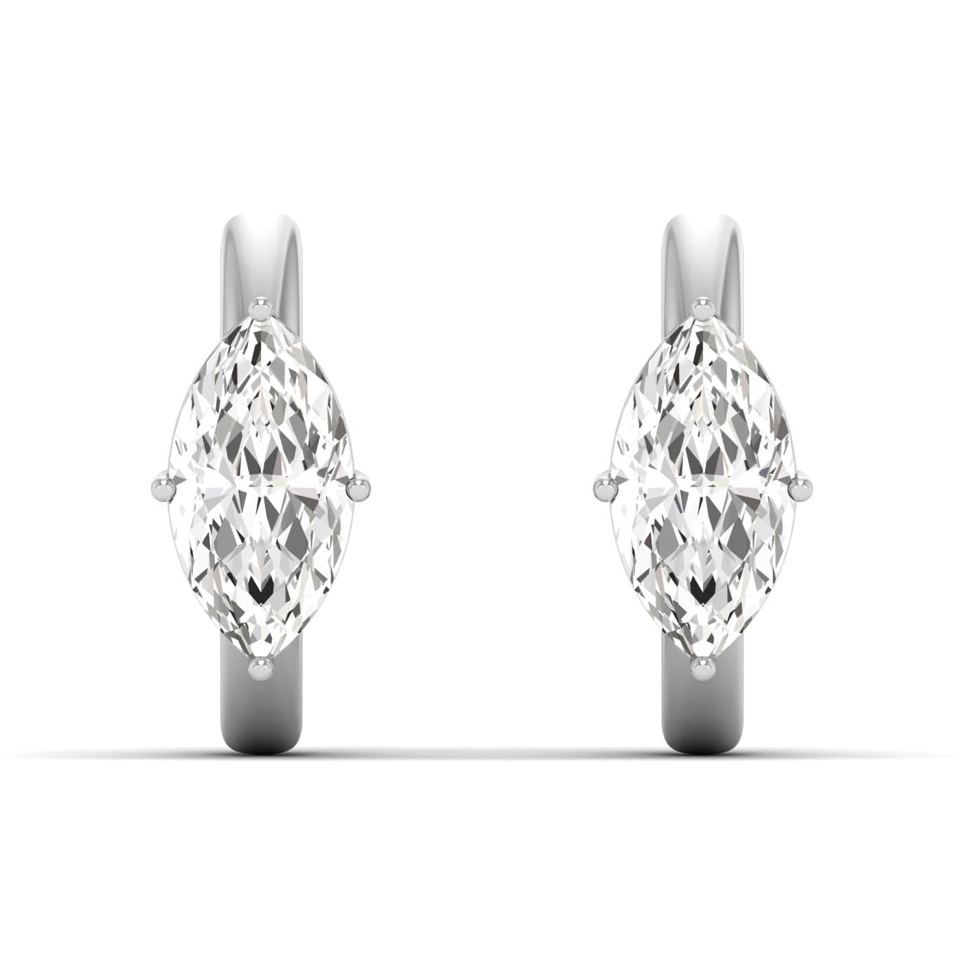 Lab Diamond Marquise Hoop Earrings 1 Ctw. (1 ct. tw.) — View 1