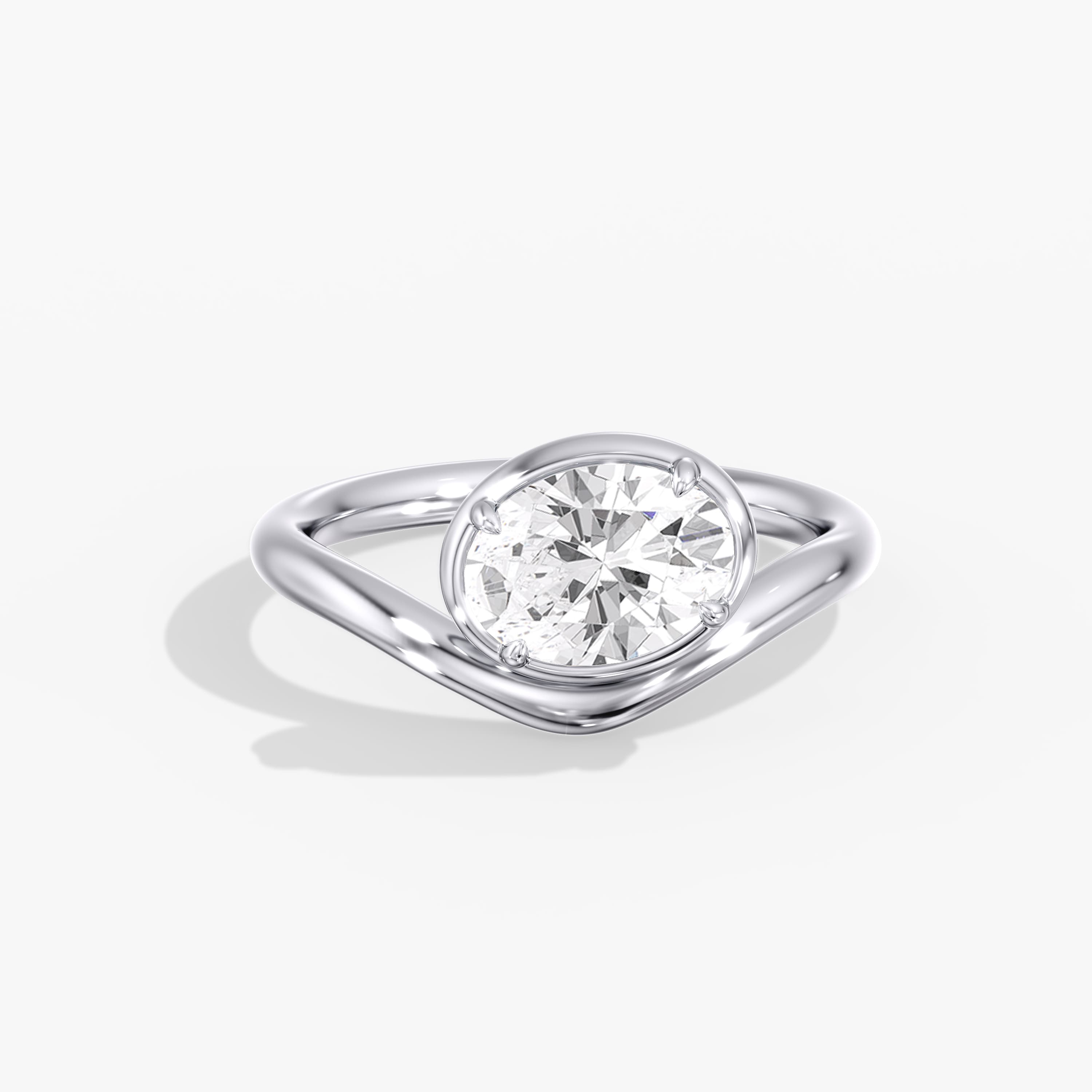 Lab Diamond Solitaire Oval Ring 1 Ctw. (1 ct. tw.) — View 1