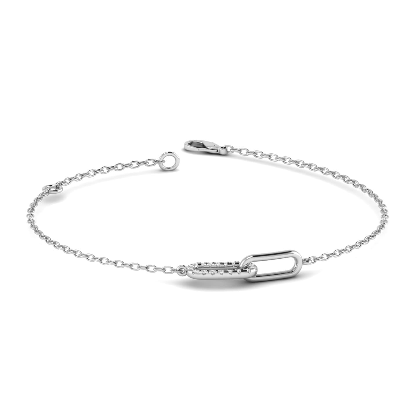 Lab Diamond Paperclip Bracelet 1/10 Ctw. (0.1 ct. tw.) — View 1
