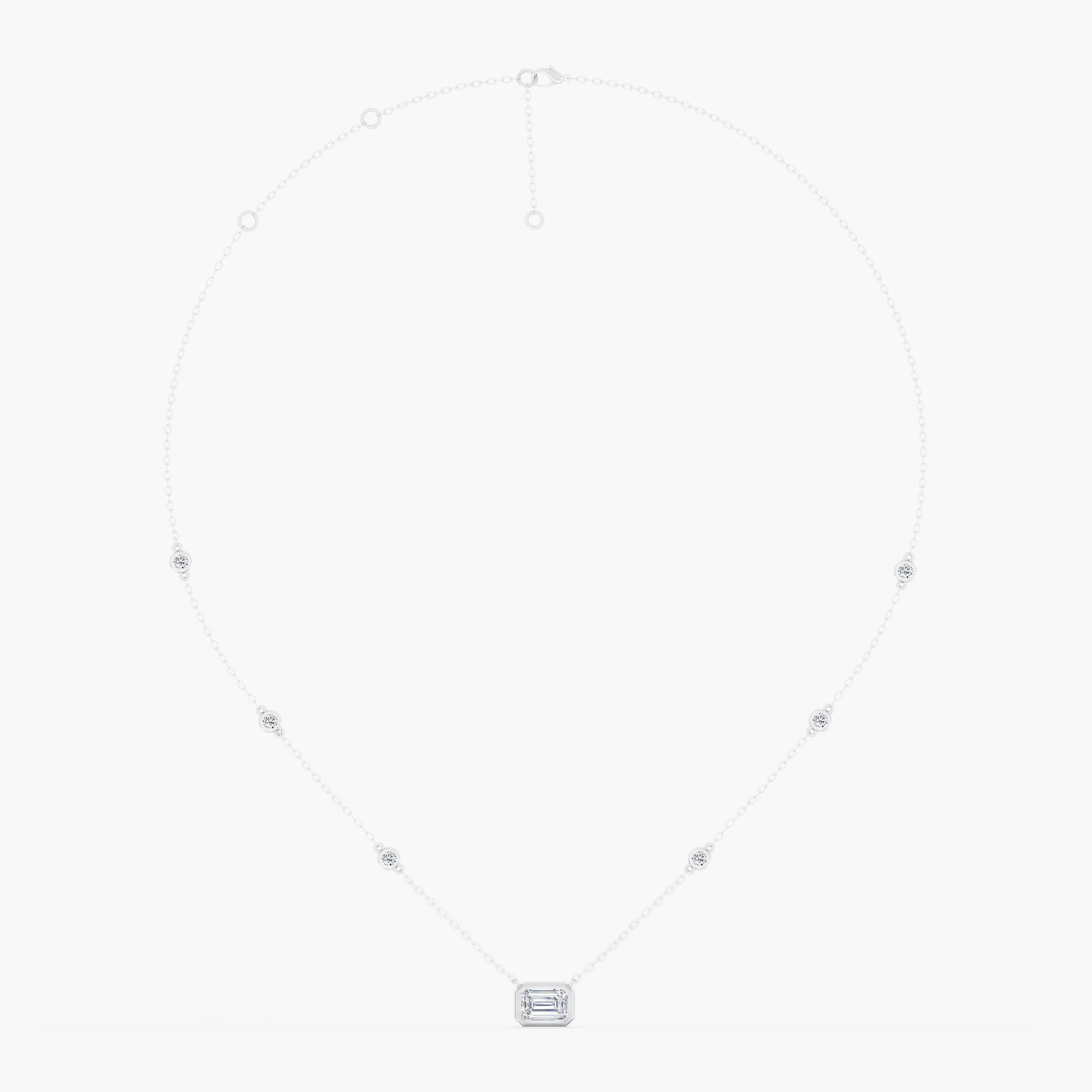 Lab Diamond Bezel Set Radiant Stationary Necklace 2 1/2 Ctw. (2 1/2 ct. tw.) — View 1