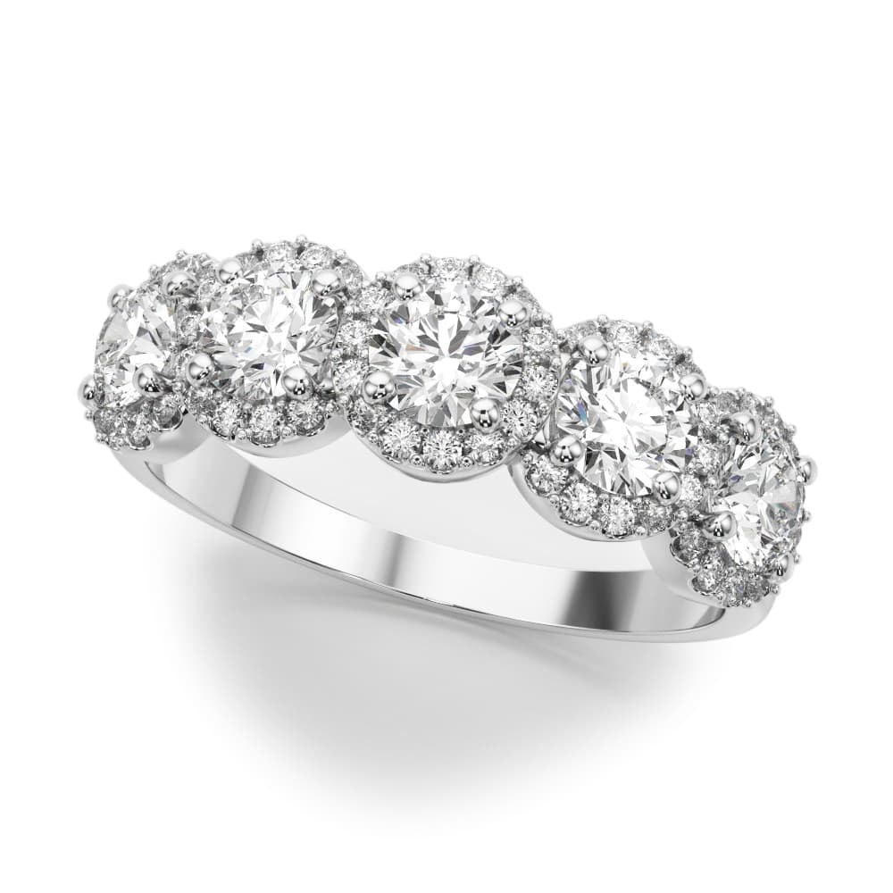 5-Stone Halo Wedding Band (1.54 ct. tw.) — View 1