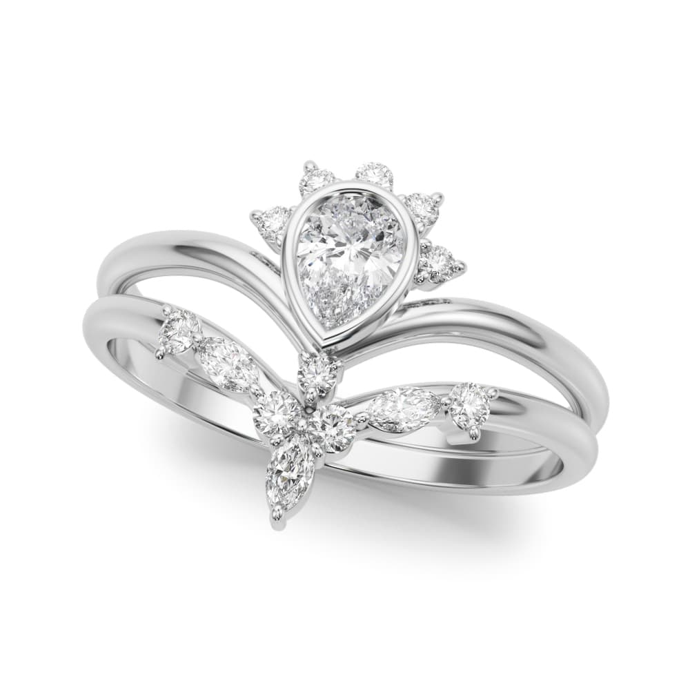 Lab-Grown Diamond Chevron Pear Shape Fashion Ring (0.22 ct. tw.) — View 1
