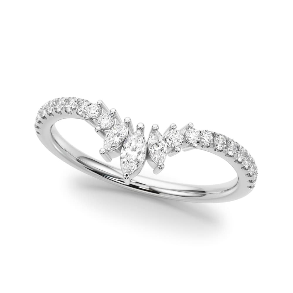 Chevron Marquise Shape Fashion Rings (0.27 ct. tw.) — View 1
