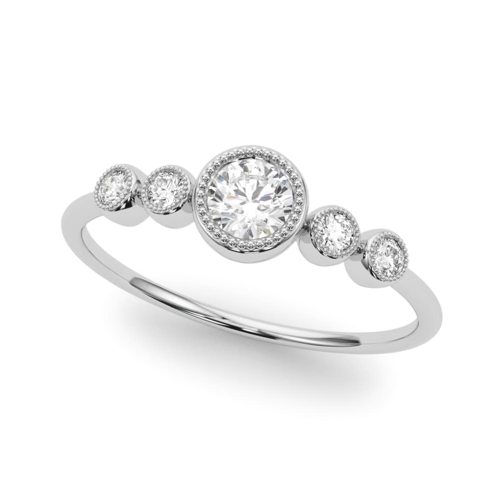 Lab-Grown Diamond Milgrain Bezel Set Fashion Ring (0.07 ct. tw.) — View 1