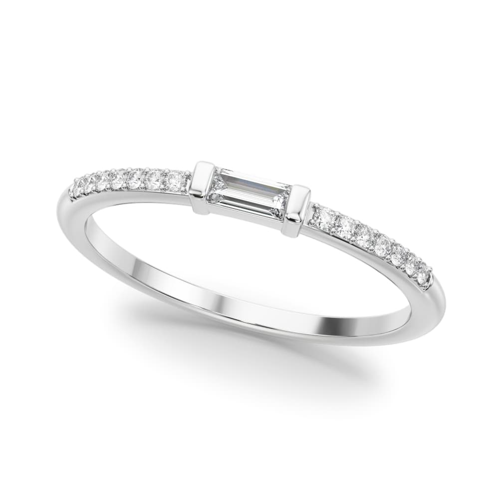 Accented East-West Lab-Grown Diamond Baguette Ring (0.19 ct. tw.) — View 1