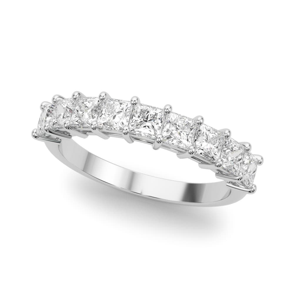 Lab Grown Diamond 9-Stone Princess Cut Wedding Band — 10 pts. (0.9 ct. tw.) — View 1