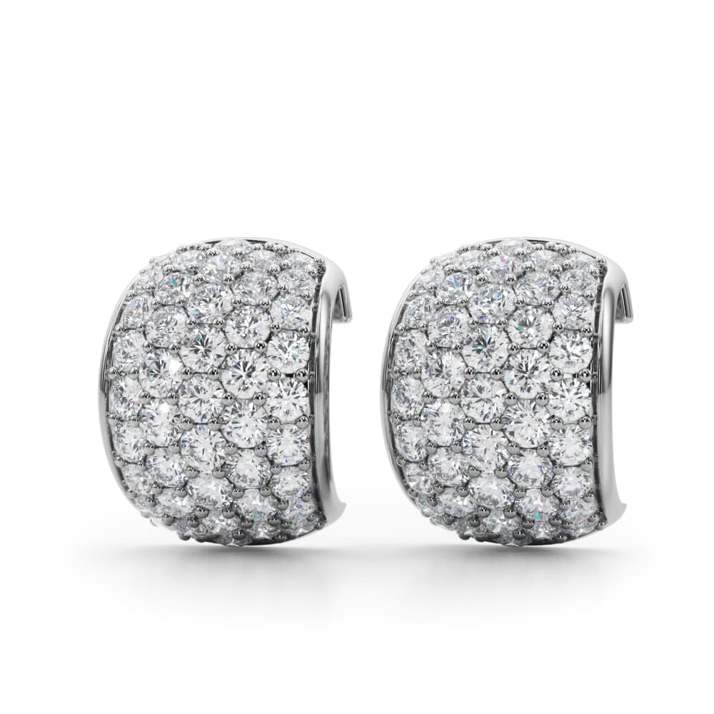 Multirow Pavé Huggie Earrings (1 ct. tw.) — View 1
