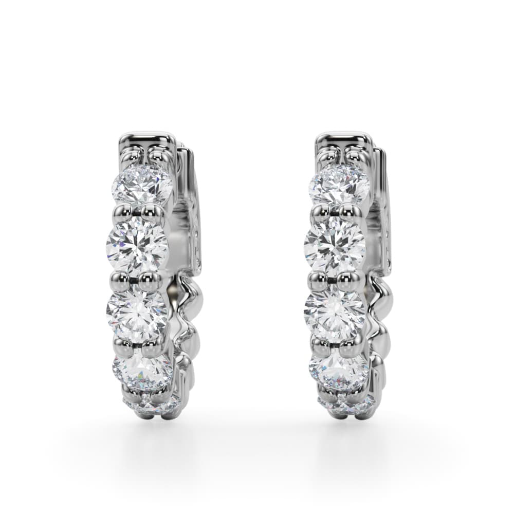 Lab-Grown Diamond Shared Prong Vault Lock Hoop Earrings (1.6 ct. tw.) — View 1