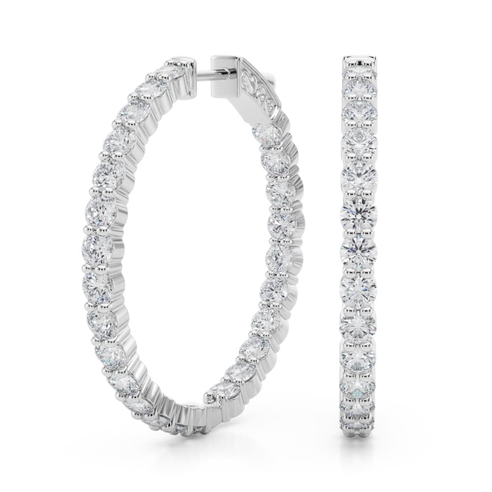 Inside-Out Shared Prong Round Hoop Earrings (4 1/2 ct. tw.) — View 1