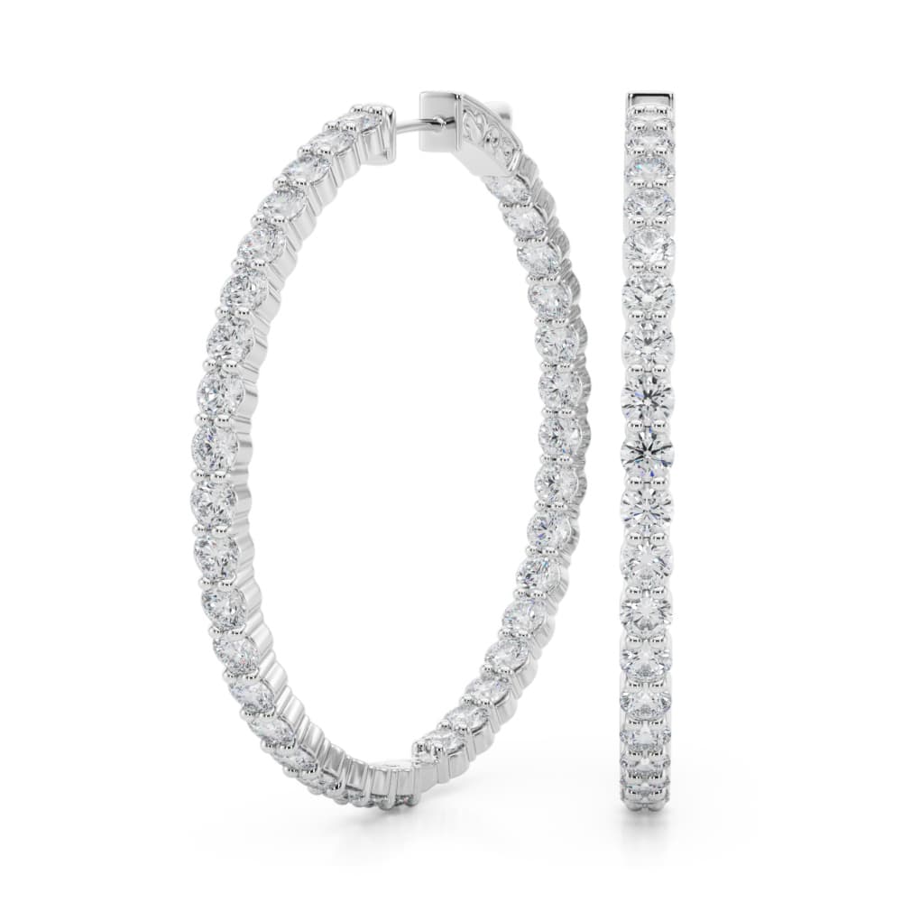 Inside-Out Shared Prong Round Hoop Earrings (6.3 ct. tw.) — View 1