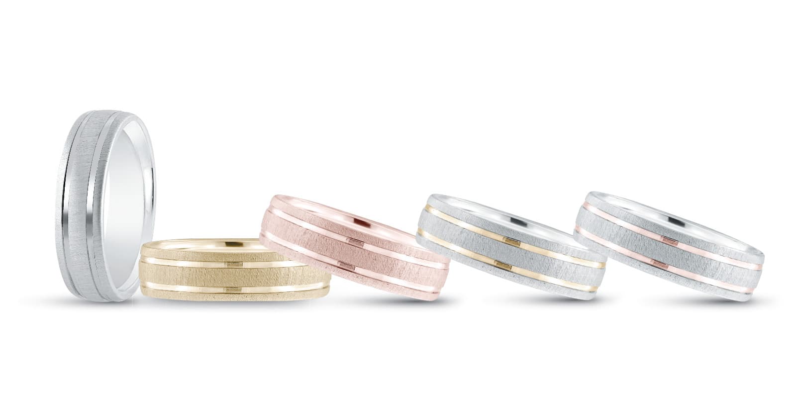 6Mm Standard Wt Mens Band — 5MM — White Gold