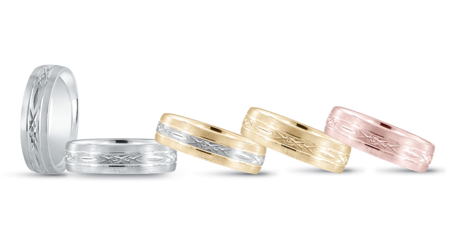 6Mm Standard Wt Mens Band — 8MM — White Gold