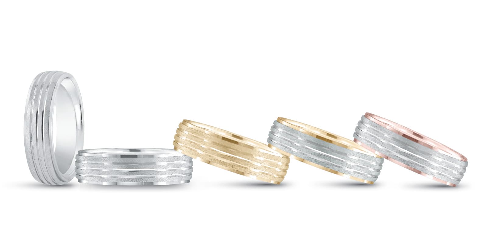 6Mm Standard Wt Mens Band — 5MM — White Gold