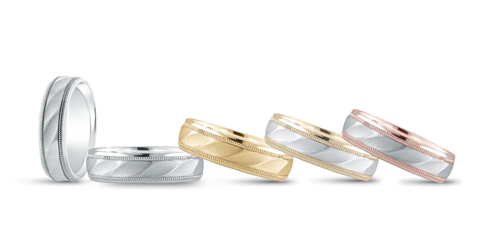 6Mm Standard Wt Mens Band — 5MM — White Gold