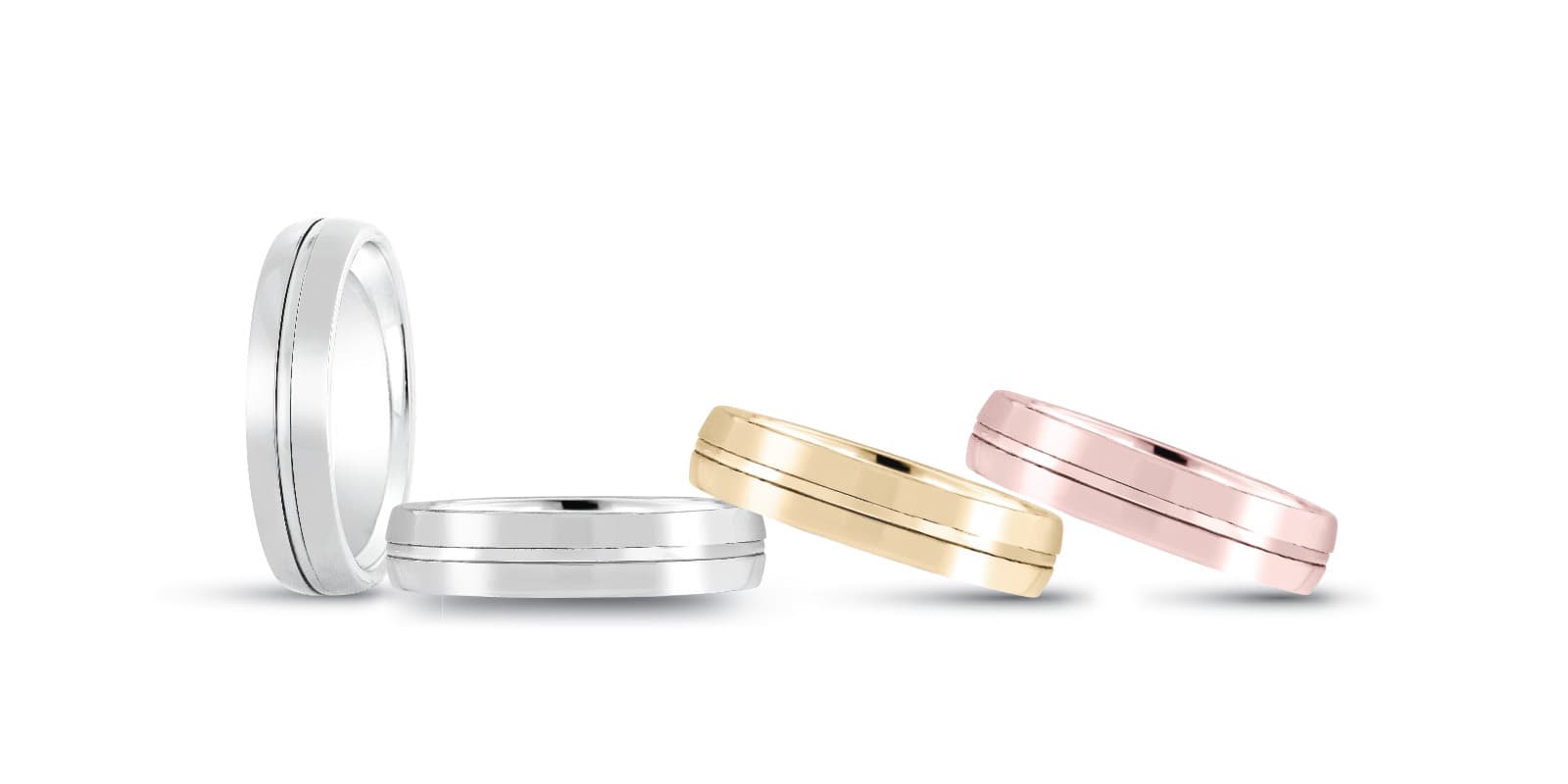 8Mm Light Wt Mens Band — 8MM — White Gold