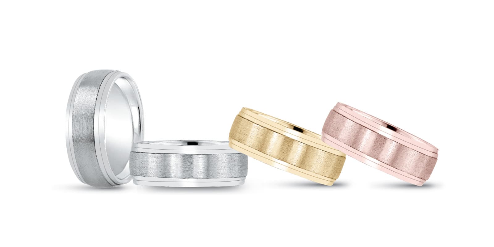 5Mm Light Wt Mens Band — 5MM — White Gold