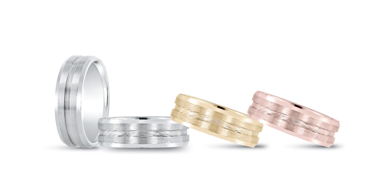 8Mm Light Wt Mens Band — 8MM — White Gold