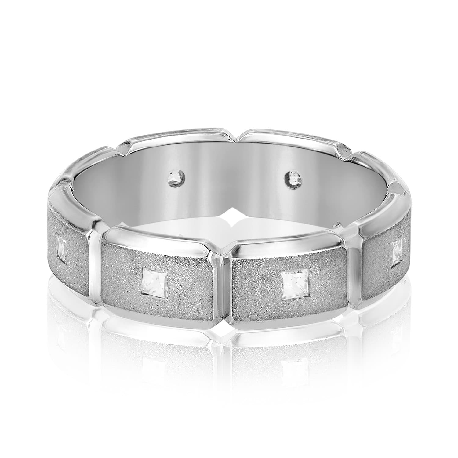 6Mm Heavy Wt Mens Band W/Dia (0.4 ct. tw.) — View 1